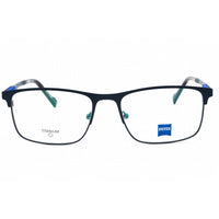 Zeiss Unisex Eyeglasses - Titanium Satin Blue Full Rim Rectangular, 56mm | ZS25161 403 ,