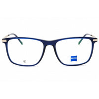Zeiss Unisex Eyeglasses - Acetate Transparent Blue Rectangular, 55mm | ZS25723 400 ,