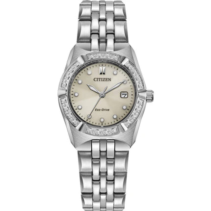 Citizen Women's Watch - Corso Eco-Drive Taupe Dial Silver Tone Bracelet | EW2710-51X ,