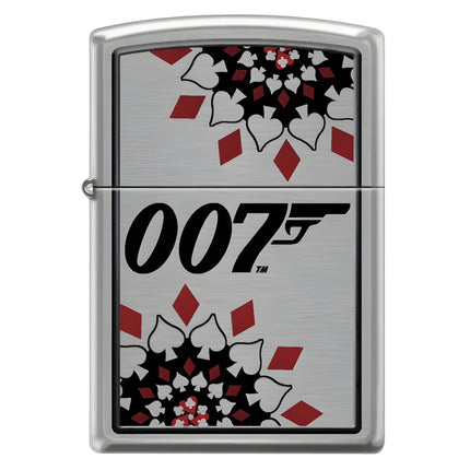 Zippo Windproof Pocket Lighter - James Bond 007 Design Brushed Chrome Metal | 48734 ,