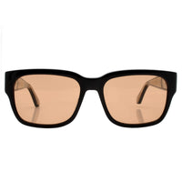 Bugatti Unisex Sunglasses - Black/White Gold Acetate Rectangular Frame | 29-BK-LS ,