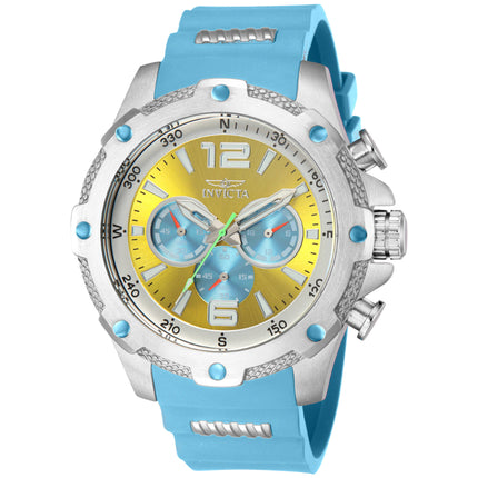 Invicta Men's Watch - I-Force Quartz Chrono Gold Tone and Blue Silicone Strap | 43005 ,