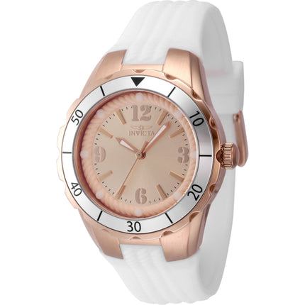 Invicta Women's Watch - Angel Quartz Rose Gold Dial Silicone Rubber Strap | 48853 ,