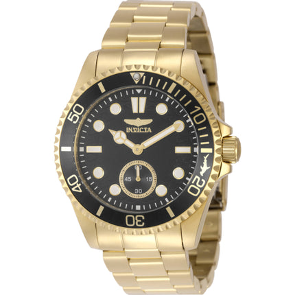 Invicta Men's Watch - Pro Diver Quartz Black Dial Yellow Gold Steel Bracelet | 49429 ,
