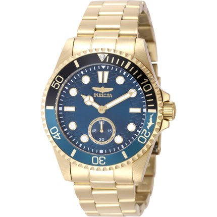 Invicta Men's Watch - Pro Diver Quartz Blue Dial Yellow Gold Steel Bracelet | 49435 ,