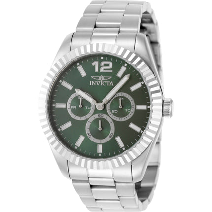 Invicta Men's Watch - Specialty Green Dial Silver Steel Bracelet Day-Date | 49514 ,