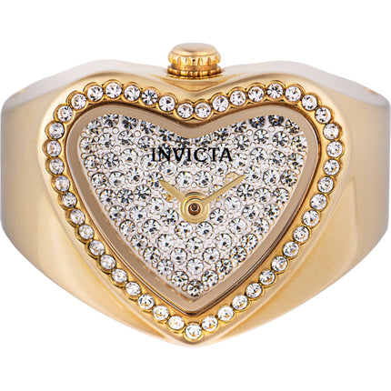 Invicta Women's Mini Ring Watch - Angel Crystal Pave Silver Dial Bracelet | 49577 ,