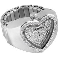 Invicta Women's Mini Ring Watch - Angel Quartz Silver Tone Dial Crystals | 49578 ,