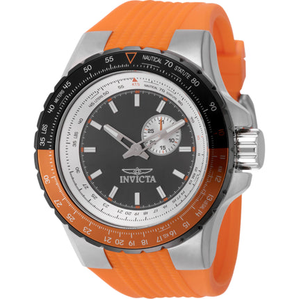 Invicta Men's Watch - Aviator Gunmetal and Silver Dial Orange Silicone Strap | 49721 ,