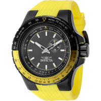 Invicta Men's Watch - Aviator Quartz Gunmetal Brass Dial Yellow Silicone Strap | 49723 ,
