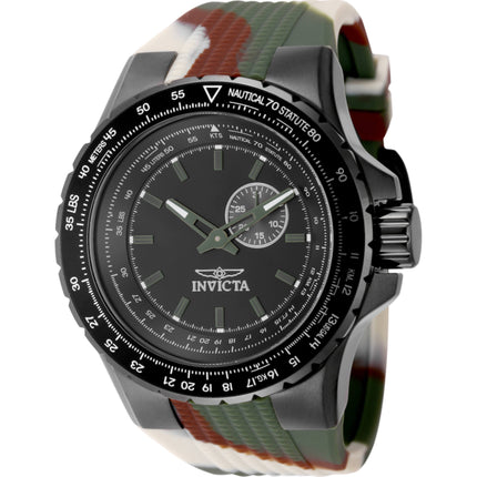 Invicta Men's Watch - Aviator Black Dial Camouflage Silicone Rubber Strap | 49730 ,