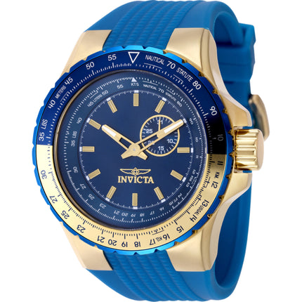 Invicta Men's Watch - Aviator Quartz Blue Brass Dial Silicone Rubber Strap | 49732 ,