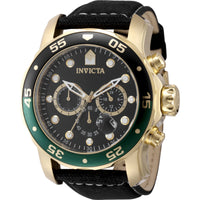 Invicta Men's Watch - Pro Diver Quartz Chrono Black Brass Dial Canvas Strap | 49834 ,
