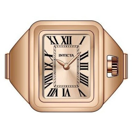 Invicta Women's Mini Ring Watch - Angel Quartz Rose Gold Dial Steel Band | 49896 ,