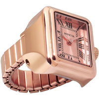 Invicta Women's Mini Ring Watch - Angel Quartz Rose Gold Dial Steel Band | 49896 ,
