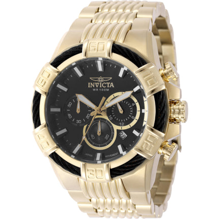 Invicta Men's Watch - Bolt Chronograph Black Dial Yellow Gold Steel Bracelet | 49905 ,