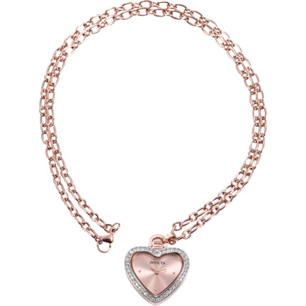 Invicta Women's Necklace Watch - Mini Angel Heart Shape Crystals Steel Pendant | 49939 ,