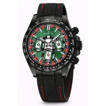 Invicta Men's Watch - Speedway Quartz Chronograph Black Nylon/Leather Strap | 50517 ,