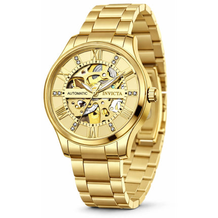 Invicta Men's Watch - Objet D Art Automatic Gold Skeleton Dial Bracelet | 69115 ,
