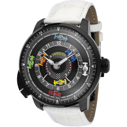 Invicta Men's Watch - Invicta Racing Grey and Black Dial White Leather Strap | 69134 ,
