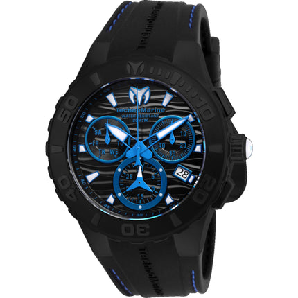Technomarine Men's Watch - Cruise Medusa Black Dial Silicone Strap | TM-115080 ,