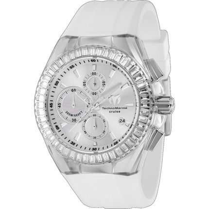 Technomarine Men's Watch - Cruise Silver Tone Dial White Silicone Strap | TM-121148 ,