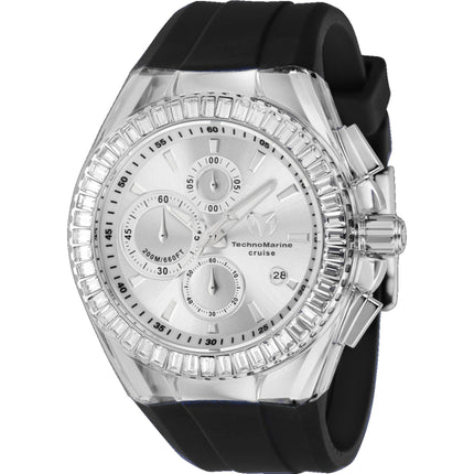 Technomarine Men's Watch - Cruise Chrono Silver Tone Dial Black Strap | TM-121150 ,