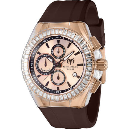 Technomarine Men's Watch - Cruise Original Chrono Brown Silicone Strap | TM-121166 ,
