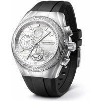 Technomarine Men's Watch - Cruise Glitz Chrono Silver Dial Black Strap | TM-125014 ,