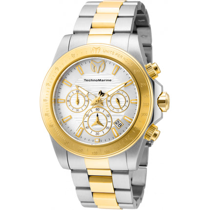 Technomarine Men's Watch - Manta Ray Chrono White Dial Two Tone Bracelet | TM-219002 ,