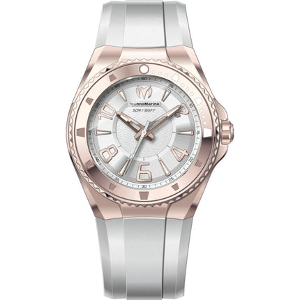 Technomarine Men's Watch - Lusso Mare Silver Dial White Silicone Strap | TM-225026 ,