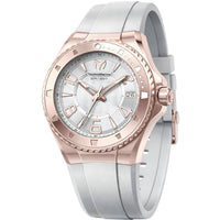 Technomarine Men's Watch - Lusso Mare Silver Dial White Silicone Strap | TM-225026 ,