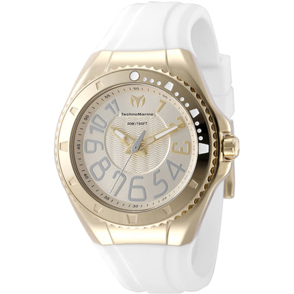 Technomarine Women's Watch - Lusso Mare Gold Dial Silicone Rubber Strap | TM-225044 ,