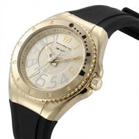 Technomarine Women's Watch - Lusso Mare Gold Dial Black Silicone Strap | TM-225050 ,
