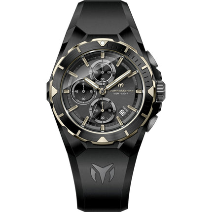 Technomarine Men's Watch - Ocean Victory Chrono Black Dial Rubber Strap | TM-318144 ,