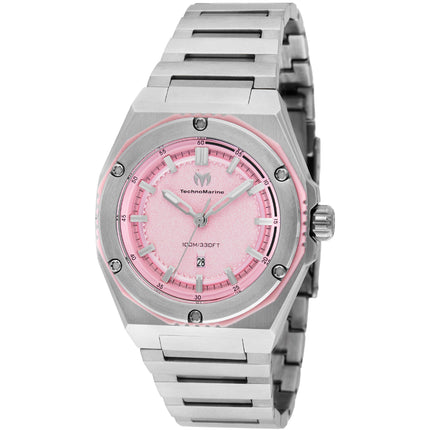 Technomarine Women's Watch - Coral Legacy Quartz Pink Dial Steel Bracelet | TM-416042 ,