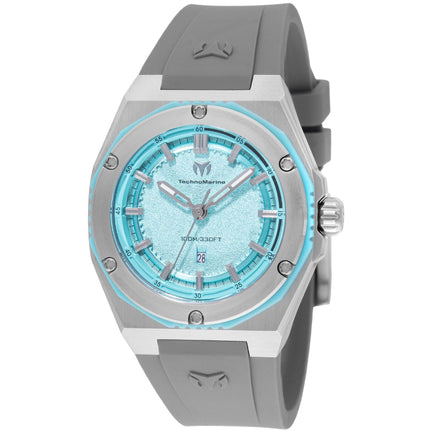 Technomarine Men's Watch - Coral Legacy Quartz Blue Dial Grey Rubber Strap | TM-416052 ,