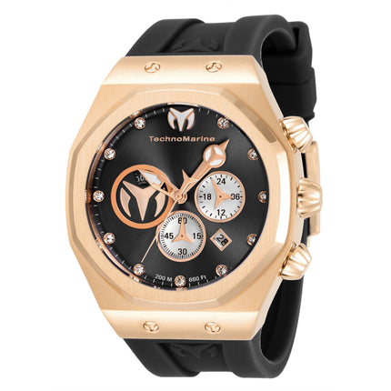 Technomarine Men's Watch - Reef Sun Chrono Black, Silver, Rose Gold Dial | TM-520004 ,