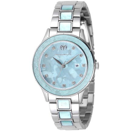 Technomarine Women's Watch - Seafoam Glow Blue Dial Two Tone Bracelet | TM-725054 ,
