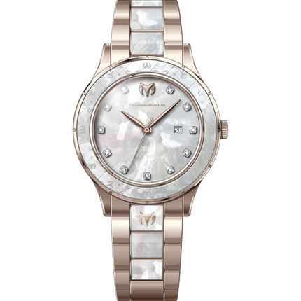 Technomarine Women's Watch - Seafoam Glow White Dial Two Tone Bracelet | TM-725059 ,