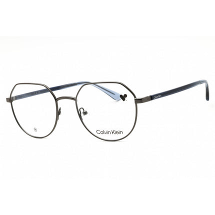 Calvin Klein Unisex Eyeglasses - Dark Gunmetal Metal Round Shape Frame | CK23127 009 ,