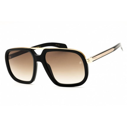 David Beckham Men's Sunglasses - Black/Gold Rectangular Frame | DB 7101/S 02M2 HA ,