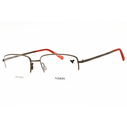 Flexon Men's Eyeglasses - Brown Metal Rectangular Half Rim Frame | Melville 600 210 ,