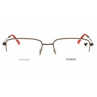 Flexon Men's Eyeglasses - Brown Metal Rectangular Half Rim Frame | Melville 600 210 ,