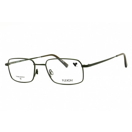Flexon Men's Eyeglasses - Satin Olive Metal Rectangular Full Rim Frame | H6074 310 ,