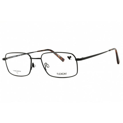 Flexon Men's Eyeglasses - Satin Black Metal Rectangular Full Rim Frame | H6074 002 ,