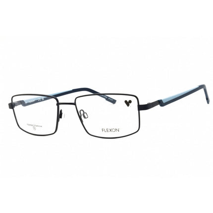 Flexon Men's Eyeglasses - Matte Navy Metal Rectangular Full Rim Frame | H6085 413 ,