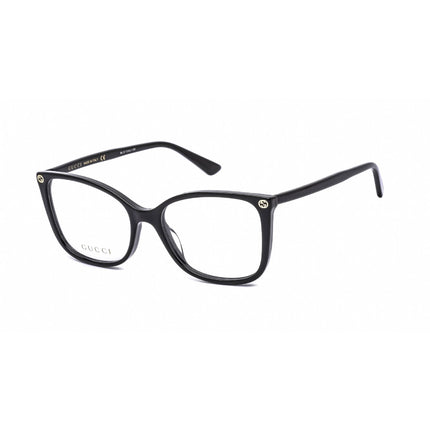 Gucci Women's Eyeglasses - Black Acetate Rectangular Full Rim Frame | GG0026O 001 ,