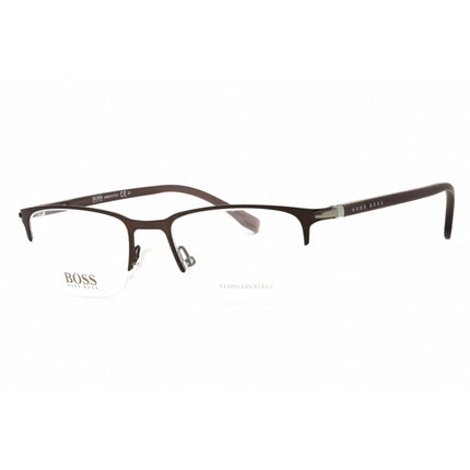 Hugo Boss Men's Eyeglasses - Matte Brown Metal Rectangular Frame | 1007/IT 04IN 00 ,