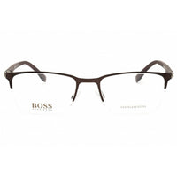 Hugo Boss Men's Eyeglasses - Matte Brown Metal Rectangular Frame | 1007/IT 04IN 00 ,